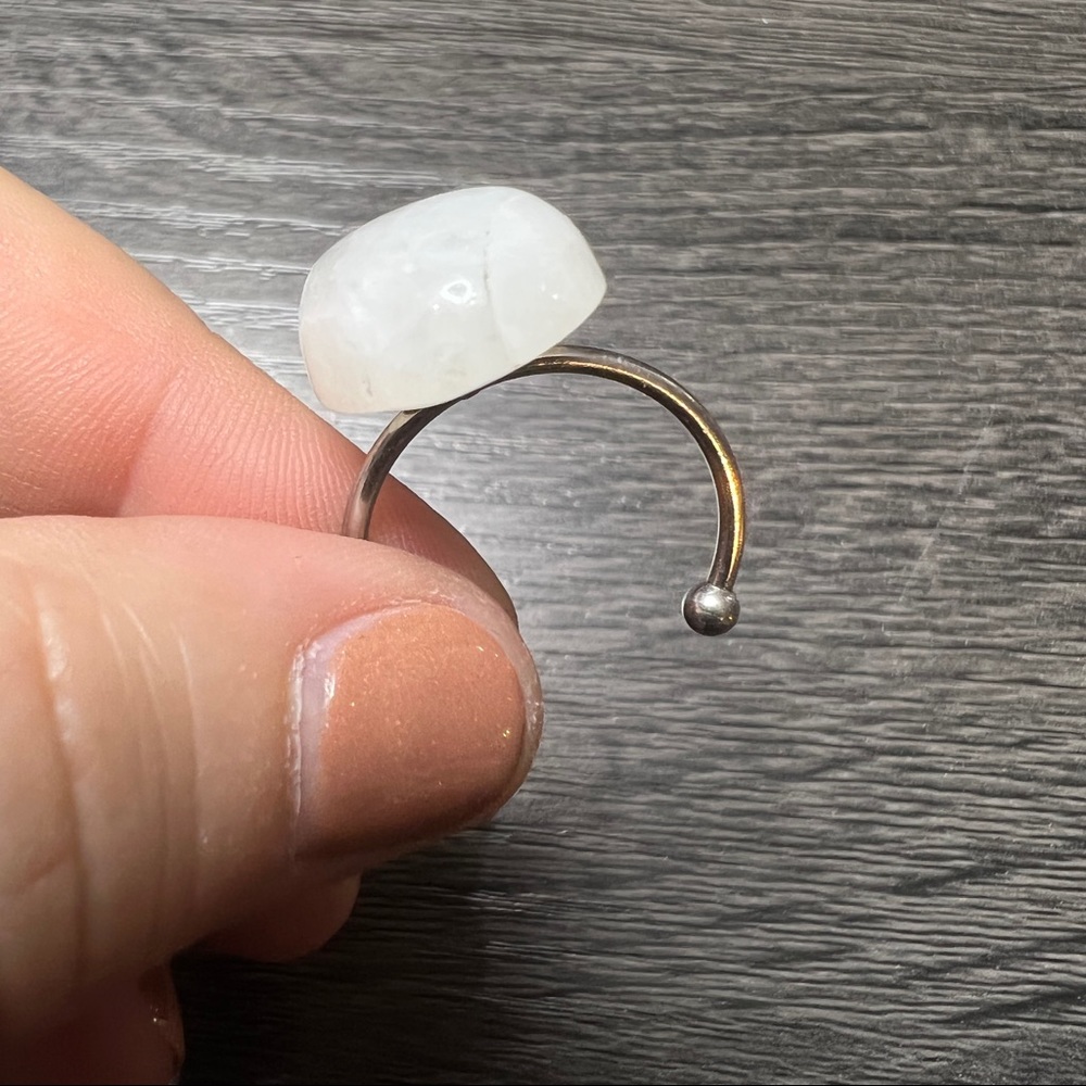 White Stone Statement Ring - image 4